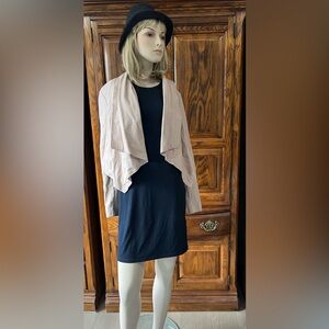 BCBG leather Pink Draped Jacket medium